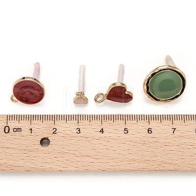 Alloy Stud Earrings Findings ENAM-MSMC001-10-1
