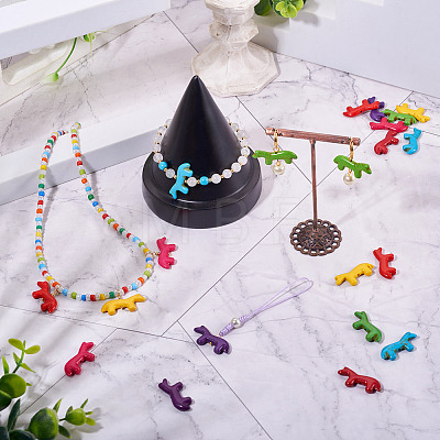 10Pcs Synthetic Turquoise Beads G-TADJ0001-01G-1