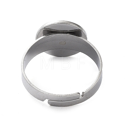 Adjustable 304 Stainless Steel Finger Rings Components STAS-F149-21P-D-1