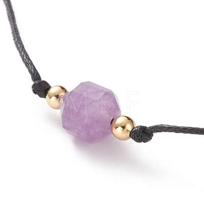 Faceted Natural Dyed Amethyst Pendant Necklaces NJEW-JN03230-03-1