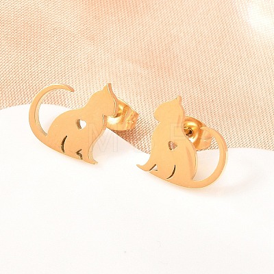4 Pairs 304 Stainless Steel Stud Earrings EJEW-G469-02G-01-1