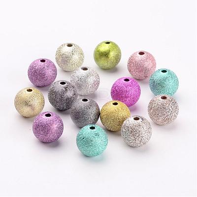 Mixed Color Round Spray Painted Acrylic Beads X-PB24P9286-1