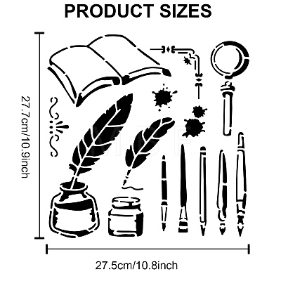 US 1Pc PET Hollow Out Drawing Painting Stencils DIY-MA0001-20B-1