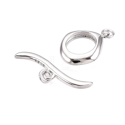 925 Sterling Silver Oval Toggle Clasps STER-T007-110P-1