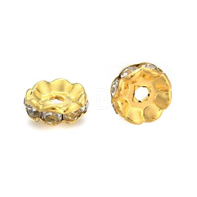 Brass Rhinestone Spacer Beads RB-A014-L10mm-01C-1