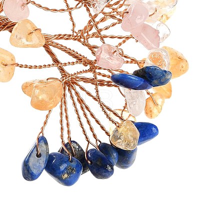 Natural Mixed Stone Chips Money Tree Decorations DJEW-C016-01K-1