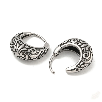 316 Surgical Stainless Steel Hoop Earrings EJEW-D096-10B-AS-1