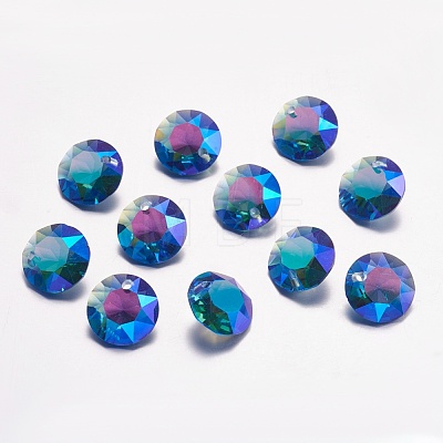 Faceted Glass Rhinestone Charms RGLA-F051-8mm-206PS-1