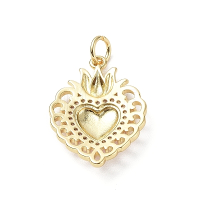 Eco-Friendly Rack Plating Brass Micro Pave Cubic Zirconia Pendants KK-F845-33G-05-1