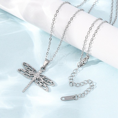 304 Stainless Steel Pendant Cable Chain Necklaces for Men Women NJEW-K308-03B-P-1
