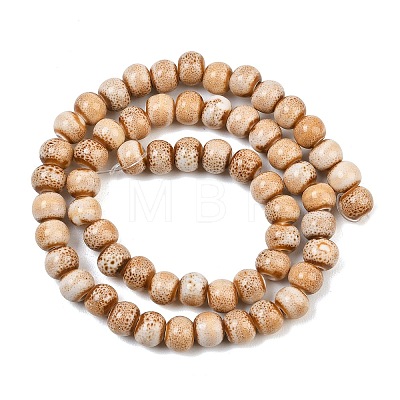 Handmade Fancy Antique Glazed Porcelain Ceramic Round Beads Strands PORC-L019-6mm-06-1