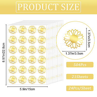 Gold Foil Self-adhesive Stickers DIY-WH20001-13E-1