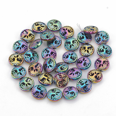 Electroplate Non-magnetic Synthetic Hematite Beads Strands X-G-N0322-03F-1