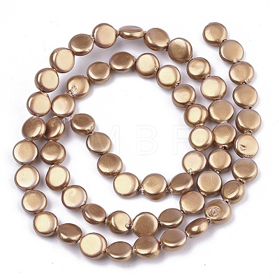 Spray Painted Shell Pearl Beads Strands SSHEL-R045-01-1