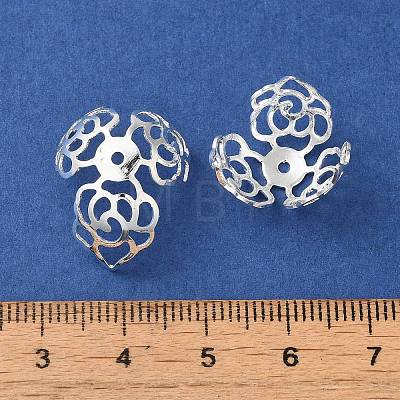 Rack Plating Brass Flower Bead Caps KK-K381-03S-1