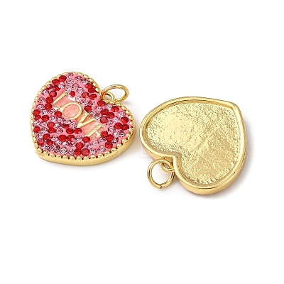Brass Rhinestone Pendants KK-C143-39G-02-1