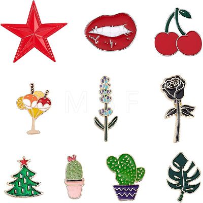 SUPERFINDINGS Alloy Enamel Brooches JEWB-FH0001-05-NR-1