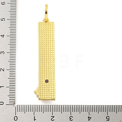 Real 18K Gold Plated Brass Micro Pave Cubic Zirconia Pendants KK-R159-07A-G-1