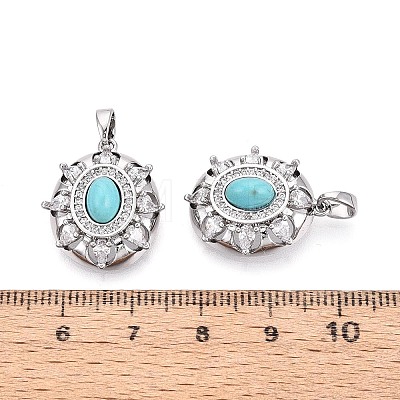 Dyed Synthetic Turquoise Pendants KK-N287-20P-1