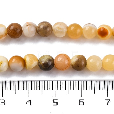 Natural Yellow Jade Beads Strands G-F591-17-6MM-1