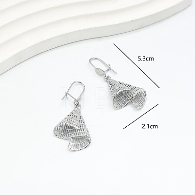 Geometric Brass Hoop Dangle Earrings for Women JR6007-1
