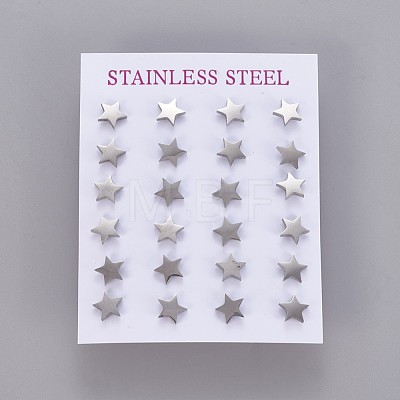 Tarnish Resistant 304 Stainless Steel Stud Earrings X-EJEW-F227-12P-1