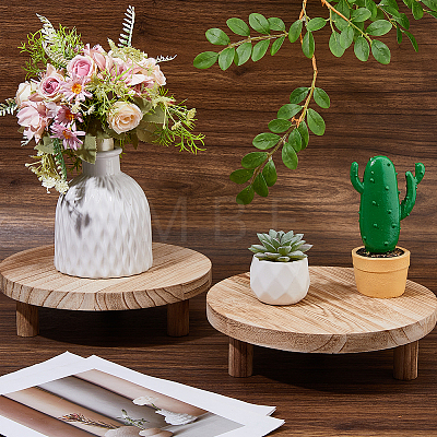 Round Wood Display Riser Stands for Jewelry AJEW-WH0410-235-1