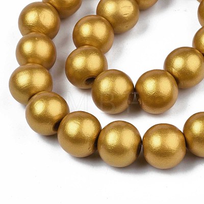 Spray Painted Natural Wood Beads Strands WOOD-S053-59A-1