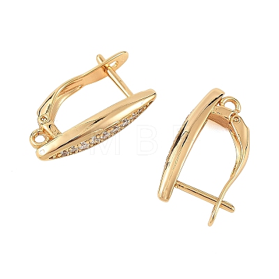 SHEGRACE Brass Micro Pave Cubic Zirconia Hoop Earring Findings XGRQ79487-941G-1