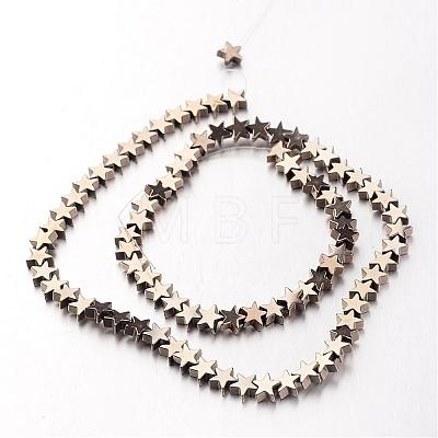 Electroplate Non-magnetic Synthetic Hematite Bead Strands G-F300-24B-06-1