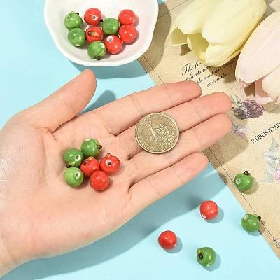 20Pcs 2 Colors Handmade Porcelain Beads PORC-FS0001-58-1