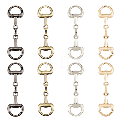 SUPERFINDINGS 8Pcs 4 Colors Alloy D Ring Snaffle Bit Buckles FIND-FH0008-51-1