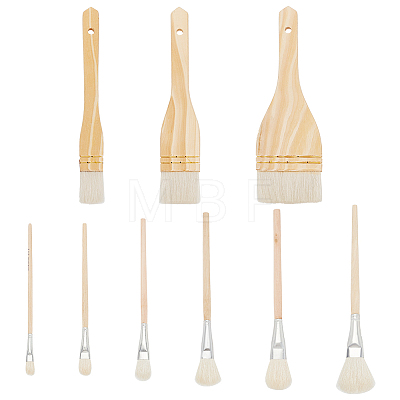 BENECREAT 9Pcs 9 Styles Ceramic Glaze Brush DIY-BC0012-92-1