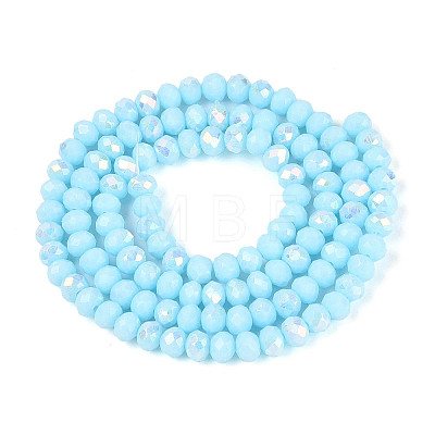 AB Color Plated Opaque Glass Rondelle Beads Strands EGLA-T029-4mm-09I-1