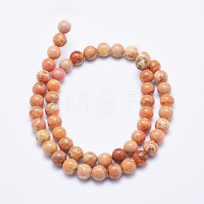 Natural Imperial Jasper Beads Strands G-A175B-8mm-07-1