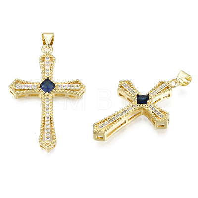 Brass Micro Pave Cubic Zirconia Pendants KK-N227-86D-1