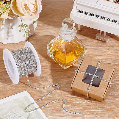 Glass Rhinestone Cup Chains LCHA-WH0004-02B-1