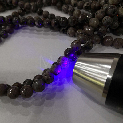 Natural Fluorescent Syenite Rock(Glow under UV Light) Beads Strands G-K340-A05-05-1