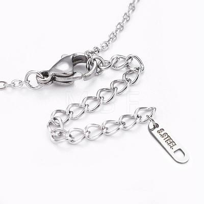 304 Stainless Steel Cable Chains Pendant Necklaces NJEW-F267-15P-1