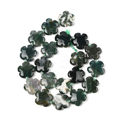 Natural Moss Agate Beads Strands G-NH0009-A01-01-1