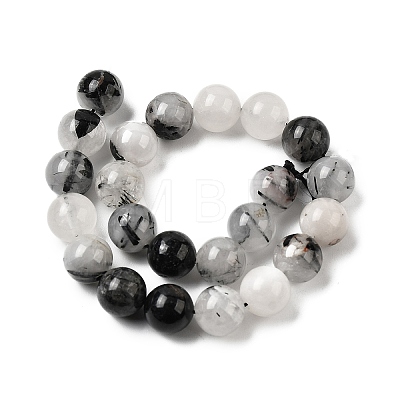 Natural Black Rutilated Quartz Beads Strands G-D295-6mm-1