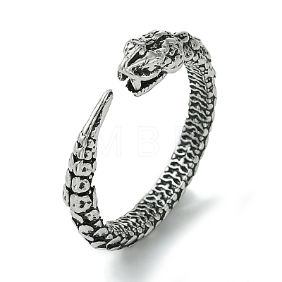 Snake Alloy Open Cuff Rings RJEW-K275-65AS-1