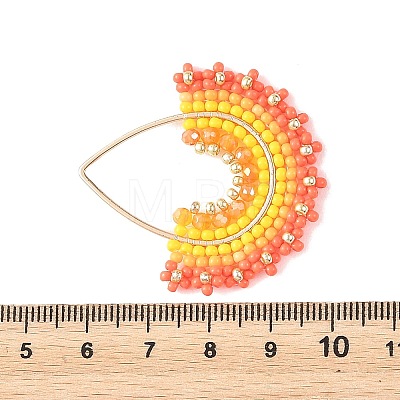 Glass Seed Beaded & Glass Pendants PALLOY-MZ01371-01-1
