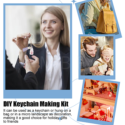 Olycraft DIY Luminous Juice Glass Shape Keychain Making Kit DIY-OC0010-88-1