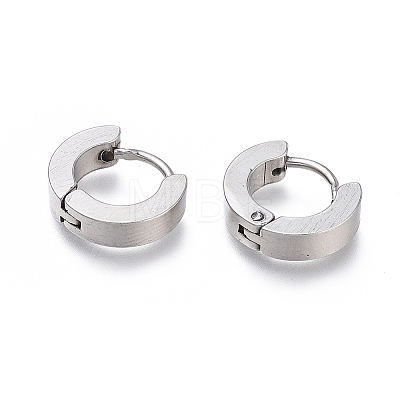 304 Stainless Steel Huggie Hoop Earrings LS-EJEW-O087-09E-P-1