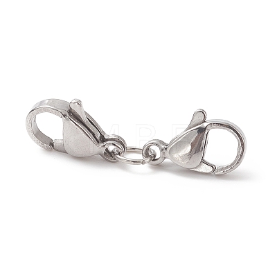 304 Stainless Steel Double Lobster Claw Clasps STAS-E163-57P-D-1