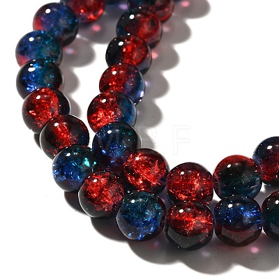 Crackle Glass Beads Strands CCG-C002-8mm-10-1