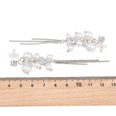 Alloy Micro Pave Cubic Zirconia Stud Earrings AL-CBA3C8B-16P-1