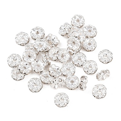 Rack Plating Brass Rhinestone Spacer Beads RSB028NF-01S-1