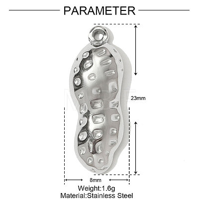 304 Stainless Steel Pendants STAS-OY001-21P-1
